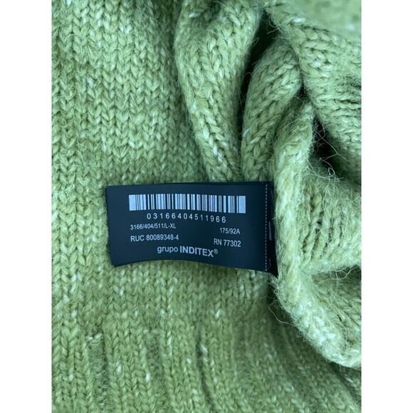 Zara Mens Sweater Size L-XL Green Knit Hooded Full Zip Cardigan 3166/404 NWT - Picture 10 of 16